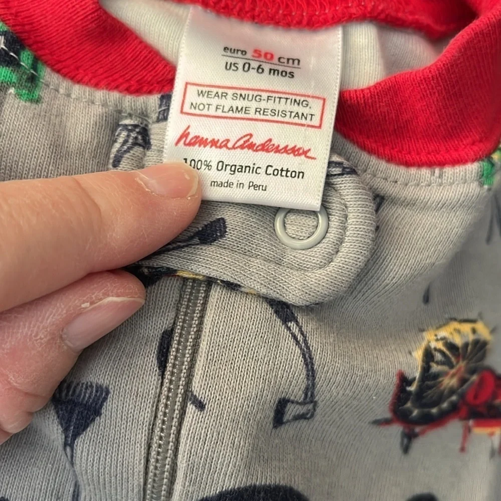 Hanna Andersson Baby Tractor Organic Cotton Sleeper Size 0 6M